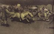 Frederic Remington A Night Attack on a Government Wagon Train (mk43) oil painting on canvas